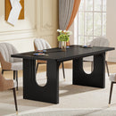 Axyaa 71" Modern Dining Table for 6-8, Wood Pedestal Base Kitchen Table