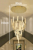 Axyaa Crystal Chandelier Ceiling Lamp LED Hanging Lights for Living Room