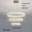 Axyaa LED Crystal Ceiling Lamp Modern Square Dimmable Dining Room Fixture