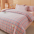 Axyaa Plaid Striped 100% Cotton Comforter Blanket for Warmth & Comfort