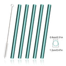 Axyaa 12mm Glass Straw Set for Bubble Tea Milk Smoothies Cocktails