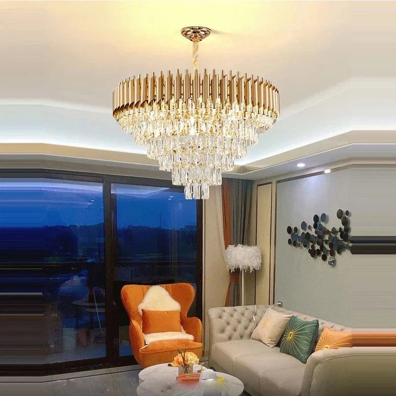 Luxury Crystal Chandelier for Modern Living Room, Bedroom, and Dining Room by Axyaa