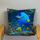 Axyaa Dolphin Ocean Pattern Cushion Cover for Kids Sofa & Home Decor