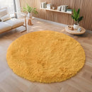 Axyaa Kids Bedroom Plush Rug: Circular White Fluffy Carpet for Nursery & Play Mat