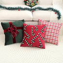 Axyaa Christmas Plush Towel Embroidered Throw Pillowcase for Nordic Home Decor