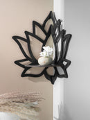 Lotus Crystal Wall Shelf for Candles, Stones, Plants - Axyaa Wall Decor
