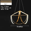 Axyaa Semi-Circular LED Pendant Light - Stainless Steel Chandelier for Home and Hotel
