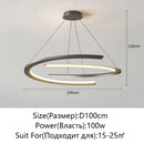 Axyaa LED Ceiling Chandelier White/Black Modern Home Lighting for Living Room & Bedroom