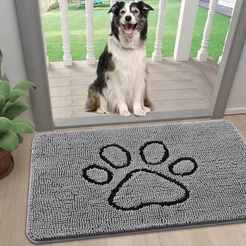 Axyaa Chenille Mud Mat: Quick Dry Dog Door Mat for Muddy Paws