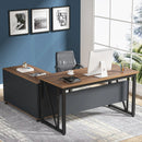 Axyaa Executive Desk Set with Lateral File Cabinet for Home Office Furniture