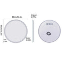 Axyaa LED Round Bathroom Mirror 600/800mm Dimmable Backlit Lighted Anti-fog Vanity Makeup Mirror