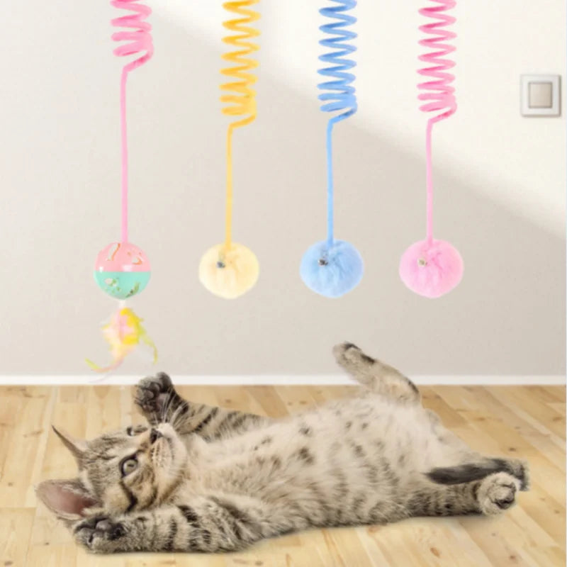 Axyaa Plush Ball Cat Teaser Toy: Interactive, Stretchable, Hanging Fun for Kittens