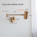 Axyaa Walnut Log Rocker Arm Wall Lamp for Living Room, Bedroom, Study - LED Lighting