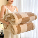 Axyaa Checkerboard Double Layer Fleece Blanket - Soft & Warm Plush Throw Blanket