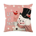 Christmas Party Pillowcase with Santa Claus & Snowman Print for Home Decoration by Axyaa.