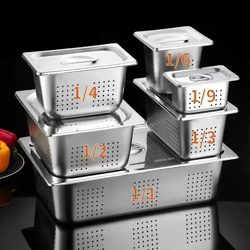 Axya Stainless Steel Mesh Strainer Vegetable Fruit Wash Basket GN Pan Water Filter Tray