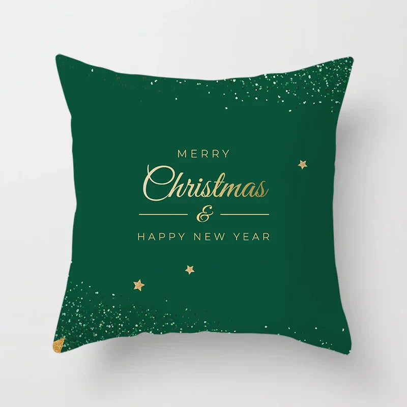 Axyaa Merry Christmas Green Pillowcase Sofa Decoration Cover