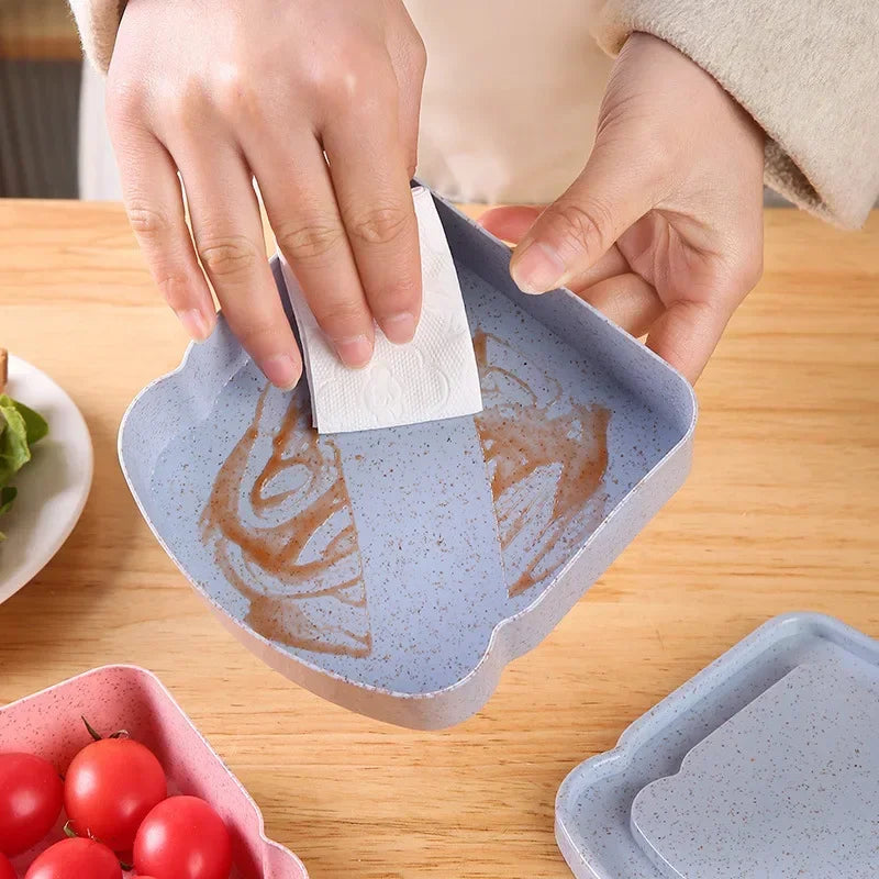 Axyaa Toast Bento Box: Reusable Sandwich Bread Storage for Office, School, Picnics