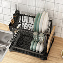 Axyaa 2-Tier Dish Drying Rack with Drainboard and Utensil Holder