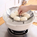 Axyaa Stainless Steel Folding Steamer Rack for Kitchen and Drain Tray