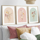 Watercolor Flower Canvas Wall Art Set by Axyaa - Modern, Bohemian, Chic Bedroom Decor
