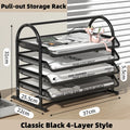 Axyaa Multi-layer Metal Mesh File Tray, Drawer-style Document Holder for Office Desk
