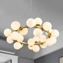 Axyaa Glass LED Pendant Chandelier Light for Living Room and Dining Room