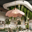 Axyaa Petal Pendant Light: Colorful Floral Fabric Chandelier for Home Living Room