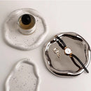 Axya Light Luxury Silver Ceramic Jewelry Tray & Home Decor Piece