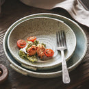 Axyaa Retro Plate with Handle - Round Western Dinner Dish in Sallow Plate