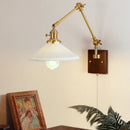 Axyaa Walnut Wood Ceramic LED Wall Sconce Rotatable Stair Light Fixtures