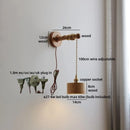 Axyaa Wooden LED Wall Sconce Light Fixture for Home Decor, Wabi Sabi Style