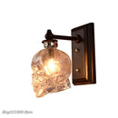 Axyaa Retro Loft Skull Bones Wall Lamp, Clear Glass Bottle Sconces Industrial Home Decor