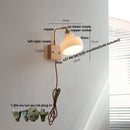 Axyaa Brass Walnut Wood Glass Wall Sconce LED Lamp Rotation Stair Light