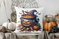 Halloween Witch Hat & Pumpkin Decorative Pillow Cover for Sofa, Bedroom, Car by Axyaa
