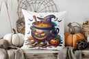 Axyaa Halloween Witch Hat & Pumpkin Pillow Cover for Sofa, Bedroom, Car