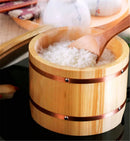 Axya Japanese Style Copper Edge Sashimi Bowl Set - Wooden Rice Barrel Lid
