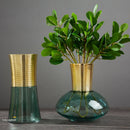 Axyaa Gold Metal Glass Vase - Round Flower Arrangement Home Decor