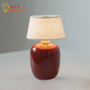 Axyaa Red/White/Black Ceramics Table Lamp with Touch Switch - LED Desk Light for Home Decor