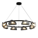 Axyaa Smoke Grey Glass LED Pendant Chandelier for Modern Interior Lighting