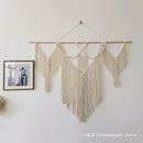 Axyaa Geometric Macrame Wall Tapestry - Bohemian Style Chic Decor