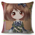 Axyaa Beautiful Girl Pattern Linen Pillowcase for Living Room and Bedroom