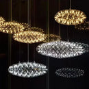 Axyaa Oval Spark Ball Stainless Steel Pendant Chandelier, LED Indoor Lighting Fixtures