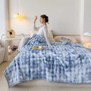 Axyaa Luxe Double Layer Rabbit Fur Blanket: Soft & Warm Sofa Throw Blanket
