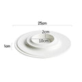 Axyaa White Ceramic Dining Plate Set,  Elegant Round Deep Soup & Dessert Plates