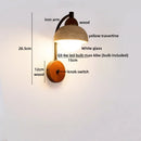 Axyaa Wabi Sabi LED Wall Lights Wood Yellow Travertine Glass Modern Bedside Lamp