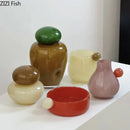 Axyaa Glass Vase Creative Flower Pots Desk Decoration Aesthetic Floral Vases