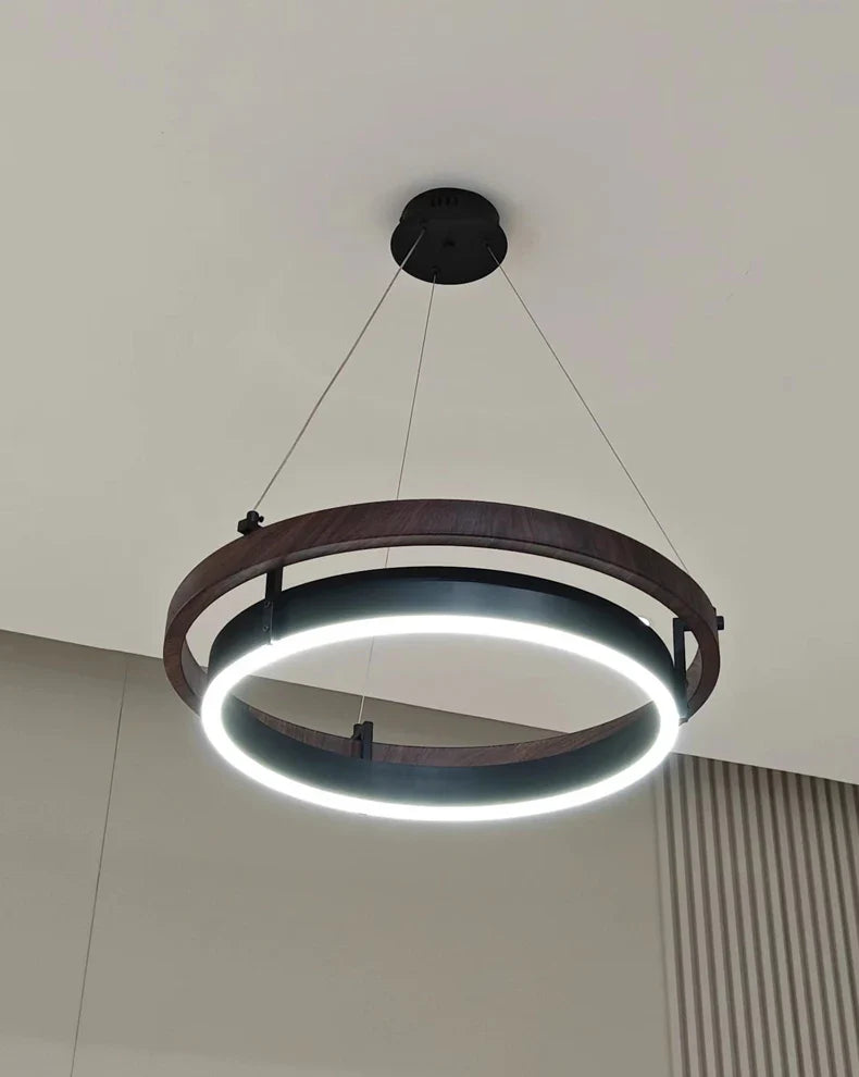 Modern LED Double Circular Chandelier for Dining, Bedroom, and Living Room by Axyaa