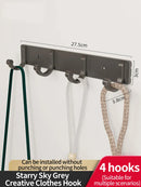 Axyaa Space Aluminum Kitchen Bathroom Hooks Storage Rack - Wall Hanging Household Accessories