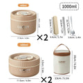Axyaa Insulated Stainless Steel Bento Lunch Box with Tableware, Microwave Safe